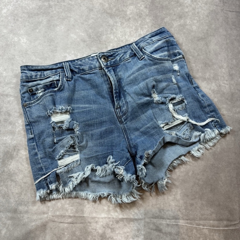 Pistola Gigi Low Rise Cut Off Short Distressed Used Size 28